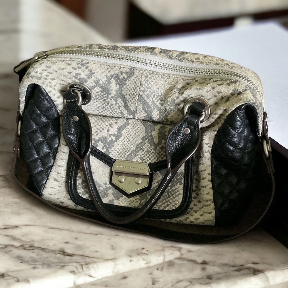 Aimee Kestenberg Genuine Leather Python & Black Q… - image 1